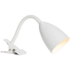 Bureaulamp Knijper - Wit Metaal - E14 - 35xØ9 Cm