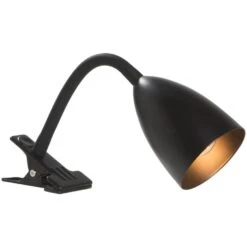 Bedklemlamp Knijper - Zwart Metaal - E14 - 35xØ9 Cm