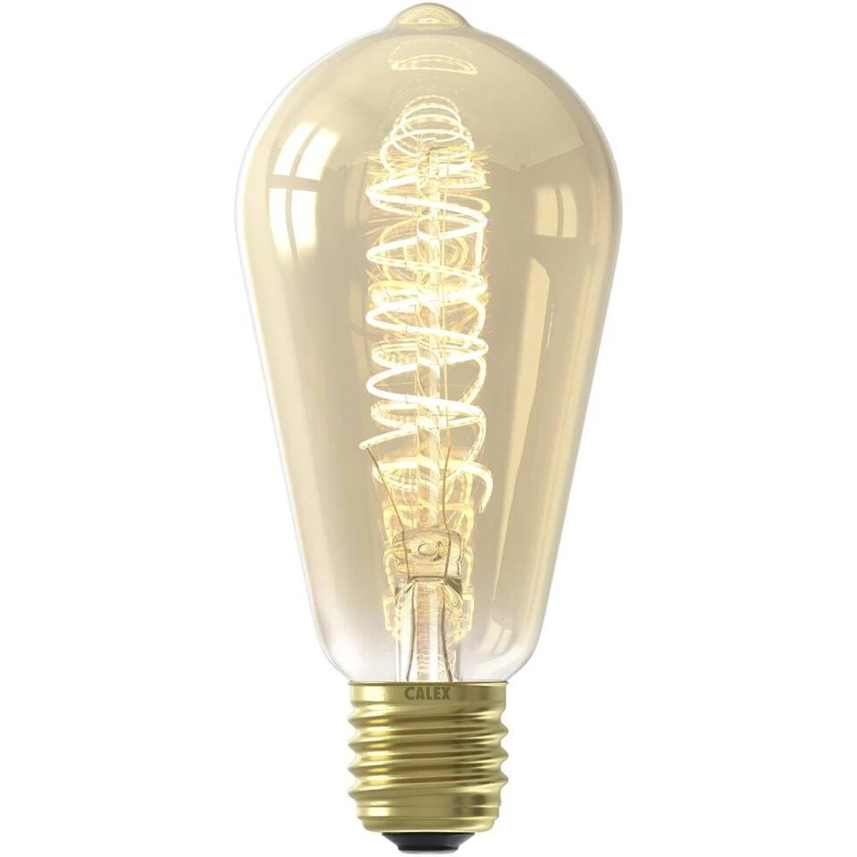 LED Filament Rustieklamp Dimbaar - Goud - E27 - 5.5W - 470LM 1 LED Filament Rustieklamp Dimbaar - Goud - E27 - 5.5W - 470LM