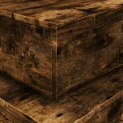 VidaXL - Rechthoekige Salontafel Met LED - Gerookt Eiken - Hout - 90x50 Cm -Leenbakker Winkel 61c7b16e79b146feaf234b617187bb01