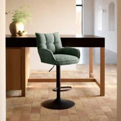 Barstoel Groen Stof - Verstelbaar - Marilla - Set Van 2 -Leenbakker Winkel 62fc4c78a7d84bc5902663e6f8c235ad