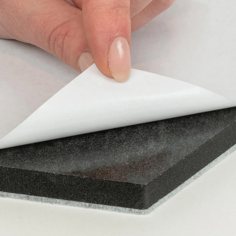 QUVIO Vilten Memobord Vierkant - Grijs - Set Van 4 2 QUVIO Vilten Memobord Vierkant - Grijs - Set Van 4 - Afbeelding 2