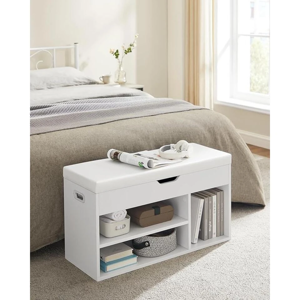 Parya Home Schoenbank Met Zitkussen, 3 Compartimenten 2 Parya Home Schoenbank Met Zitkussen, 3 Compartimenten - Afbeelding 2