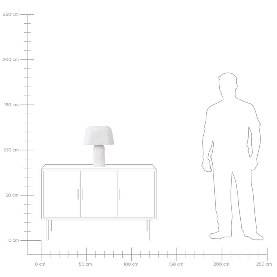 CARRASCO - Tafellamp - Wit - Papier-maché 11 CARRASCO - Tafellamp - Wit - Papier-maché - Afbeelding 11