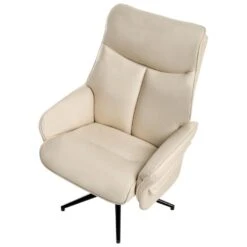 ERATO - Relaxfauteuil Met Voetenbank - Beige - Veganistisch Leer -Leenbakker Winkel 672486a83e79448e9d5e9b782b7a1ca3