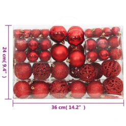 VidaXL - Kerstballenset - Rood - Polystyreen - 111 Stuks -Leenbakker Winkel 68e66379180f4a69bbb3965f1a8db5f1