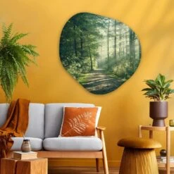 MuchoWow Wand Decoratie 90x90cm Bos Pad Zon Bomen Groen -Leenbakker Winkel 69d7c469f6fc4df1a1ec7a84b8eb2569