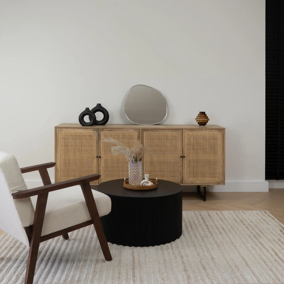 Lewis & Loft Salontafel Lonne - FSC® Mangohout – Rond ⌀70 – Zwart 6 Lewis & Loft Salontafel Lonne - FSC® Mangohout – Rond ⌀70 – Zwart - Afbeelding 6