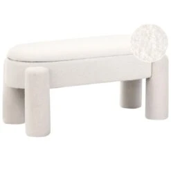 OAKLEY - Opbergbankje - Off-white - Bouclé -Leenbakker Winkel 6b8b1009c8ff480981a9b8126529d3e4