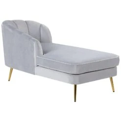 ALLIER - Chaise Longue - Grijs - Rechterzijde - Fluweel -Leenbakker Winkel 6d350cb5ca3246c4b905feac02b79968