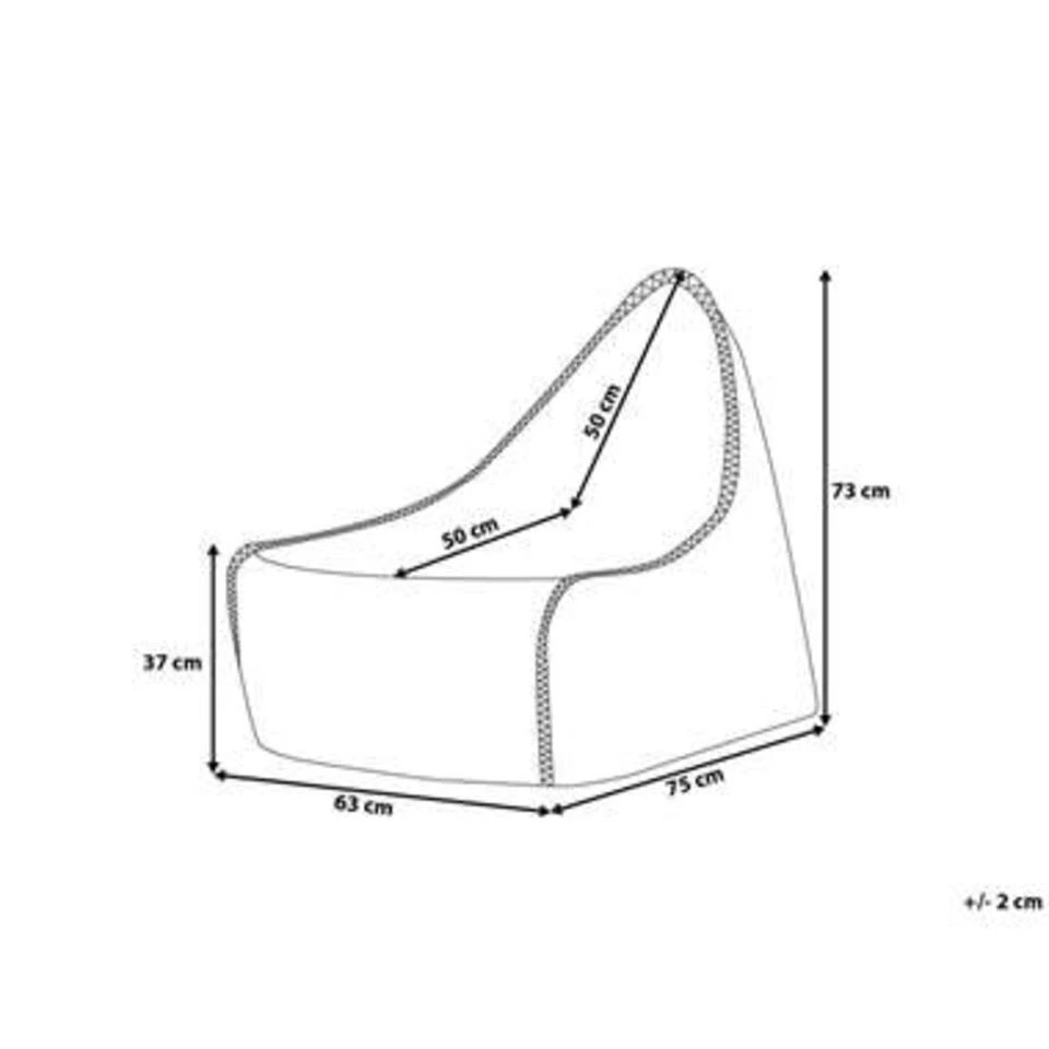 Beliani Zitzak DROP LINEN - Grijs Polyester 10 Beliani Zitzak DROP LINEN - Grijs Polyester - Afbeelding 10