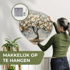 MuchoWow Wand Decoratie 60x60cm Boom Goud Bloemen Abstract -Leenbakker Winkel 6d9ad76309e4417f88bf80feedf8cf53
