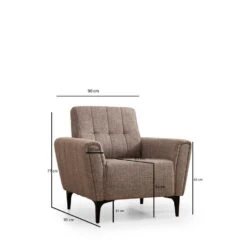 Arabic House Fauteuil Lichtbruin Stof - Zithoogte 43cm - 90x95x77cm - Hamlet - -Leenbakker Winkel 6dcbb89a147444058ff70f1580280ad3
