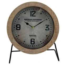 Ostaria Tafelklok Bordeaux - Naturel/zwart - D24 Cm -Leenbakker Winkel 6ea1522105d345a6b908e837c64d2a02