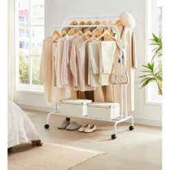 Furnihaus Kledingroede Kledingrek Dubbele Kledingophangrail Met Wielen 103,5 Cm -Leenbakker Winkel 6f3212034c7f41f9ae6bedec9f51247a