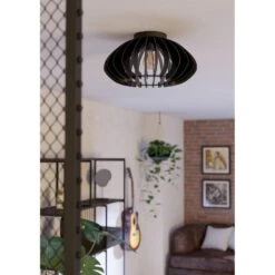EGLO Cossano 3 Plafondlamp - E27 - Ø45 Cm - Hout - Zwart -Leenbakker Winkel 6f84c691aea943d09c21aca4934daaac