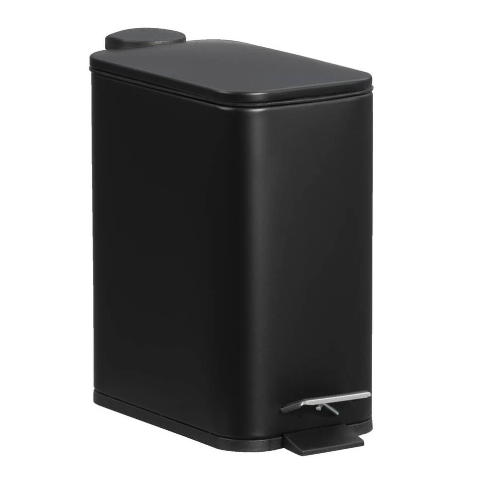 Pedaalemmer Slim - 5 Liter - Zwart - 28,9x14x28,3 Cm 2 Pedaalemmer Slim - 5 Liter - Zwart - 28,9x14x28,3 Cm - Afbeelding 2