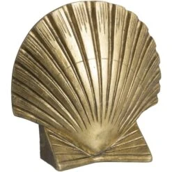 Boekensteun Schelp - Goudkleurig - 16x16x5 Cm