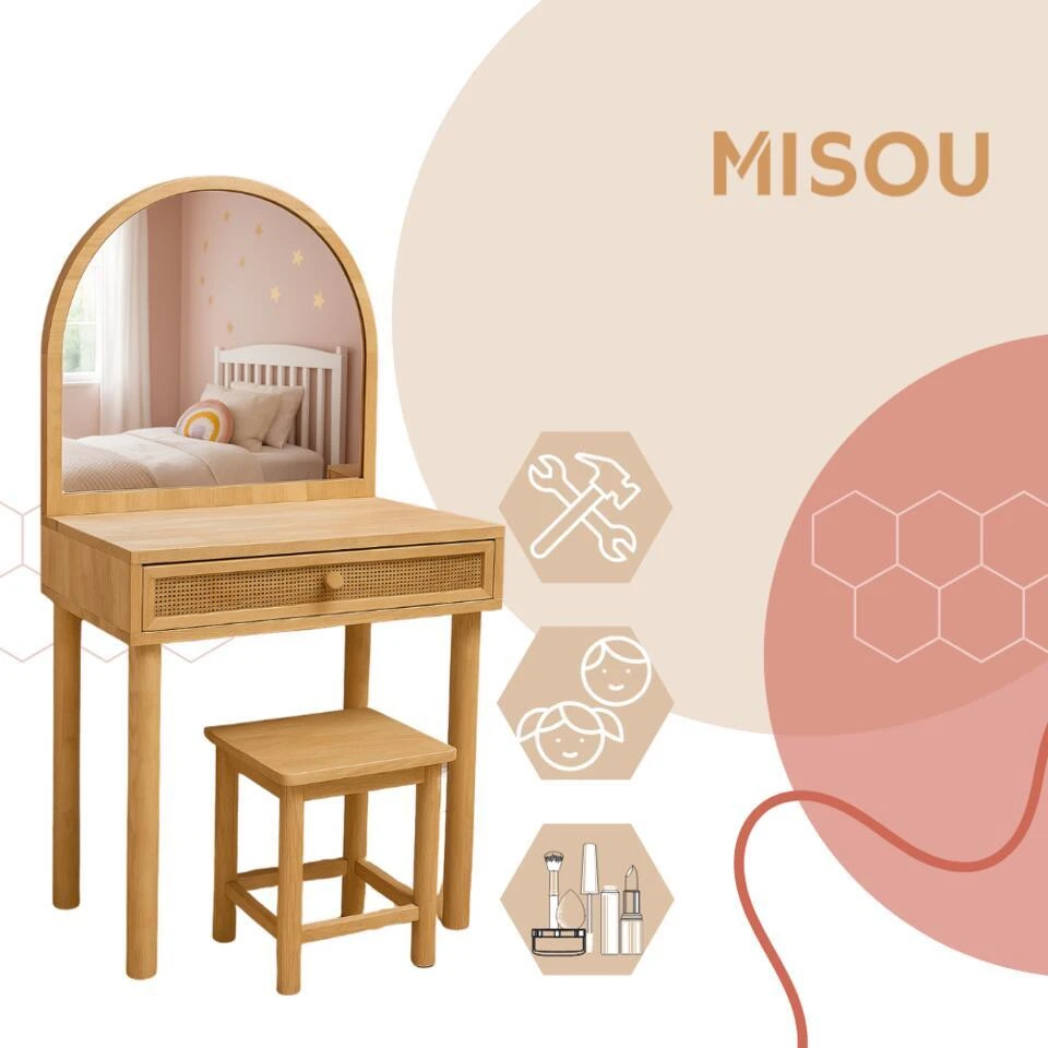 MISOU Make Up Tafel - Bruin 9 MISOU Make Up Tafel - Bruin - Afbeelding 9