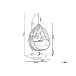 ARSITA - Hangstoel - Grijs - 100 Cm - PE Rotan -Leenbakker Winkel 71502186d9f3424f8bbb8b728a247952