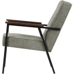 WOOOD Sally Fauteuil - Ribstof - Vergrijsd Groen - 87x65x82 -Leenbakker Winkel 71ba69591b444f47923f70c2e1490ed5