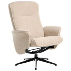JAPET - Relaxfauteuil Met Voetenbank - Beige - Bouclé -Leenbakker Winkel 726aa4badd8040ffa91d8c24dfc7be91