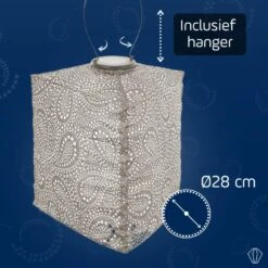 LUMIZ Solar Lampion Paisley Triangle - 28 Cm - Licht Taupe -Leenbakker Winkel 72bb6797eb4f4bdfb9339a008e1136bf