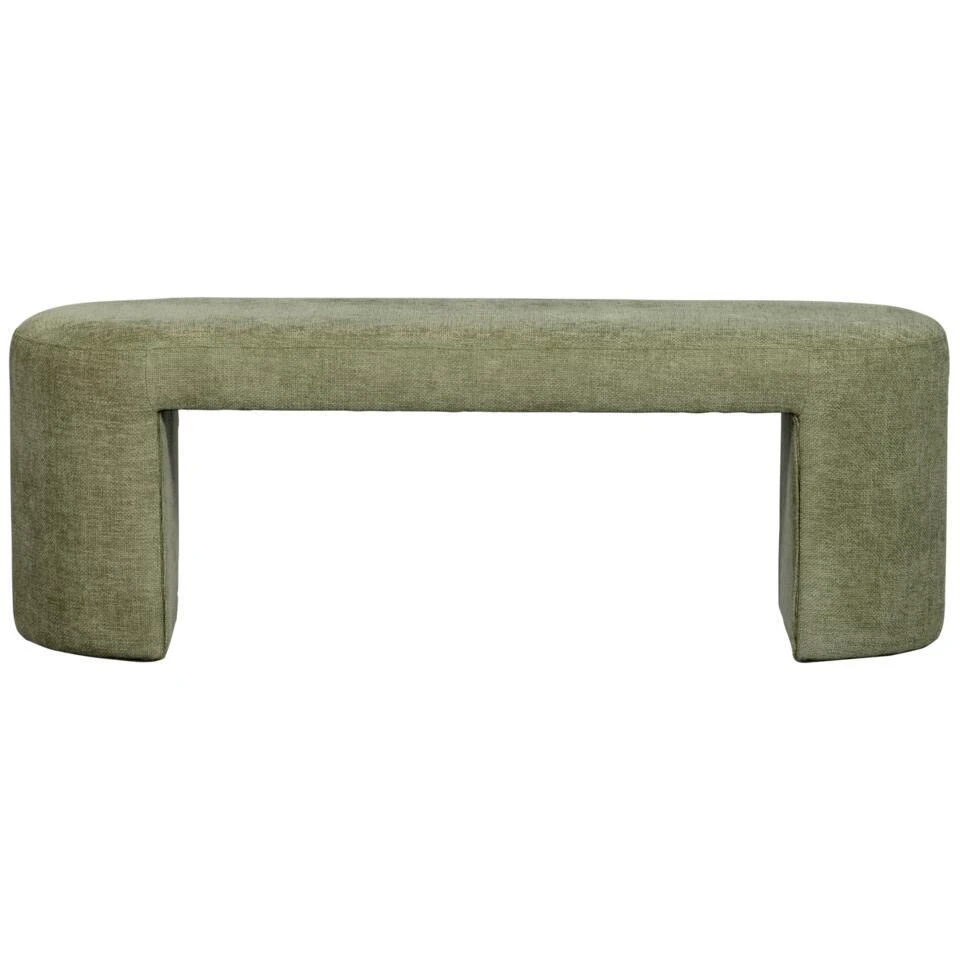 WOOOD Jacob Bankje - Chenille - Olive Green - 46x130x46 4 WOOOD Jacob Bankje - Chenille - Olive Green - 46x130x46 - Afbeelding 4