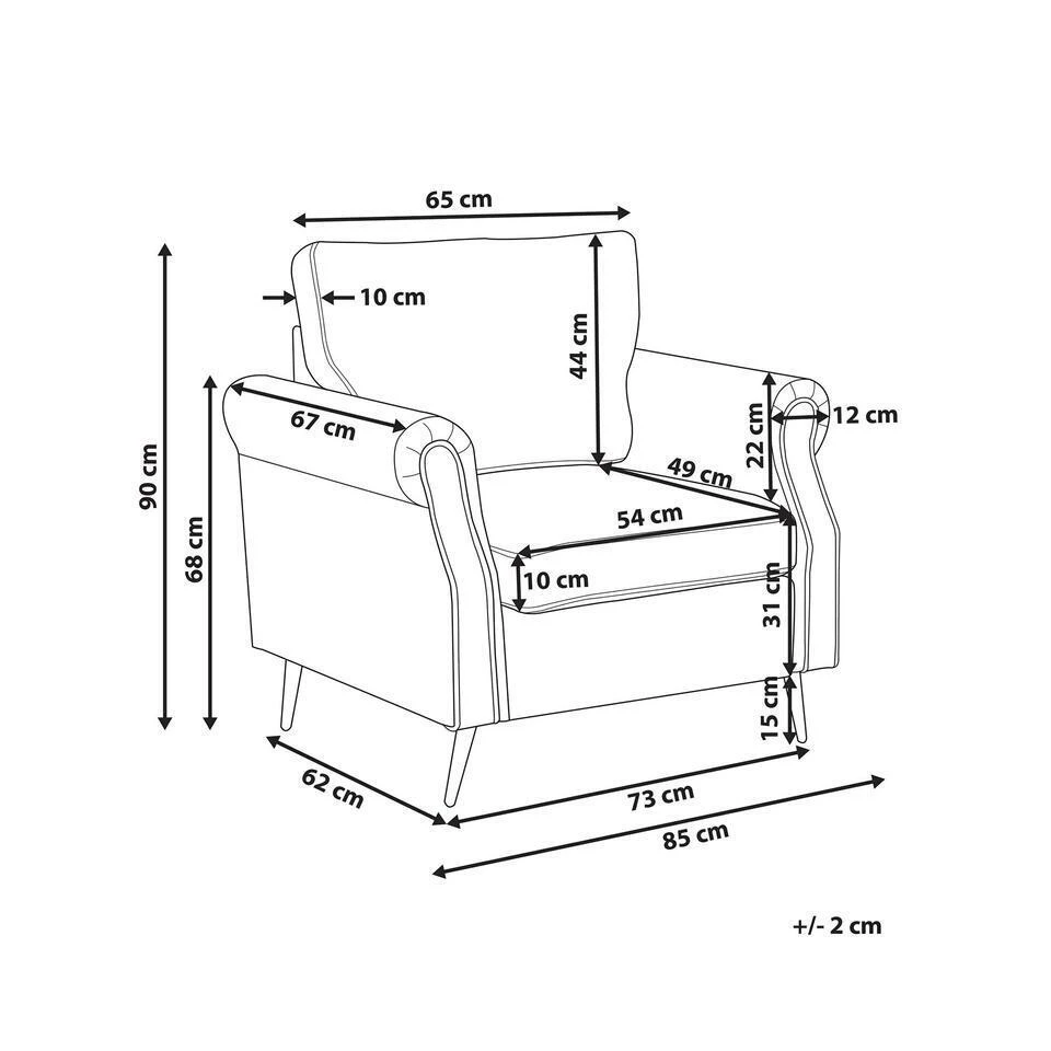 VIETAS - Fauteuil - Groen - Fluweel 3 VIETAS - Fauteuil - Groen - Fluweel - Afbeelding 3
