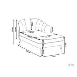 ALLIER - Chaise Longue - Grijs - Rechterzijde - Fluweel -Leenbakker Winkel 73d2f06e726e4bc0b6740675508aad28