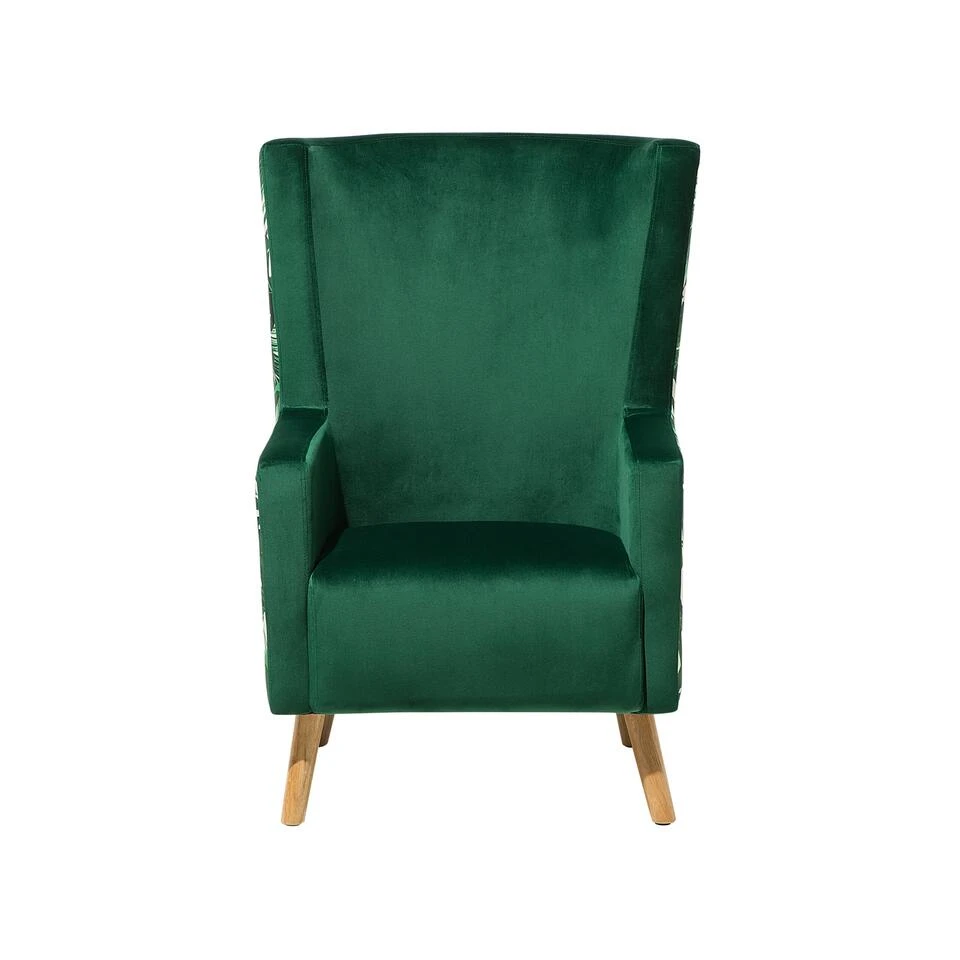 Beliani Oorfauteuil ONEIDA - Groen Fluweel 4 Beliani Oorfauteuil ONEIDA - Groen Fluweel - Afbeelding 4