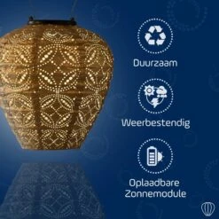 LUMIZ Solar Lampion Mandela Balloon - 20 Cm - Goud -Leenbakker Winkel 7839fe73a788479bbaea101029ea861d