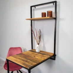 Industriële Wandtafel Inklapbaar Berguna - 75x65x185 Cm - Mangohout - Bruin -Leenbakker Winkel 7956ad9315184a658f1edb5c762cd78f