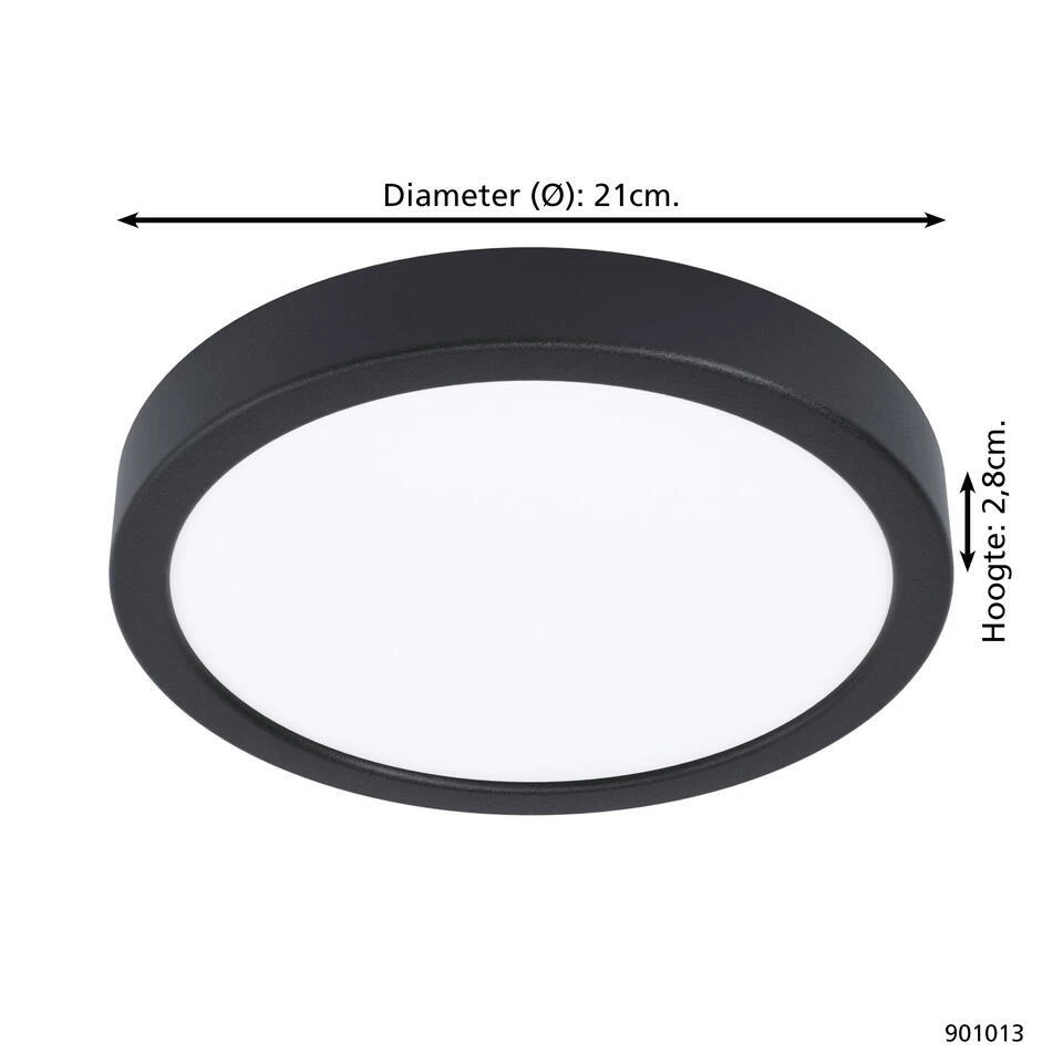 EGLO Fueva 5 Opbouwlamp - LED - Ø 21 Cm - Zwart/Wit 4 EGLO Fueva 5 Opbouwlamp - LED - Ø 21 Cm - Zwart/Wit - Afbeelding 4