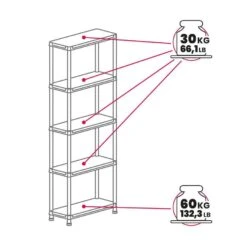 Toomax Universal Pro Opbergrek - 5 Planken - 71x35x180 Cm -Leenbakker Winkel 7af5c4a93f804972ba83bf3fbacbc16f