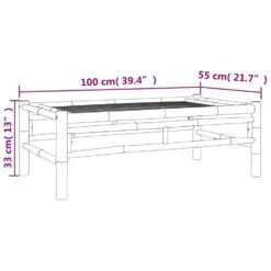 VidaXL - Tuintafel - Bruin - Bamboe - 100 X 55 X 33 Cm -Leenbakker Winkel 7b201e7b4083466faf8262a6f094243e