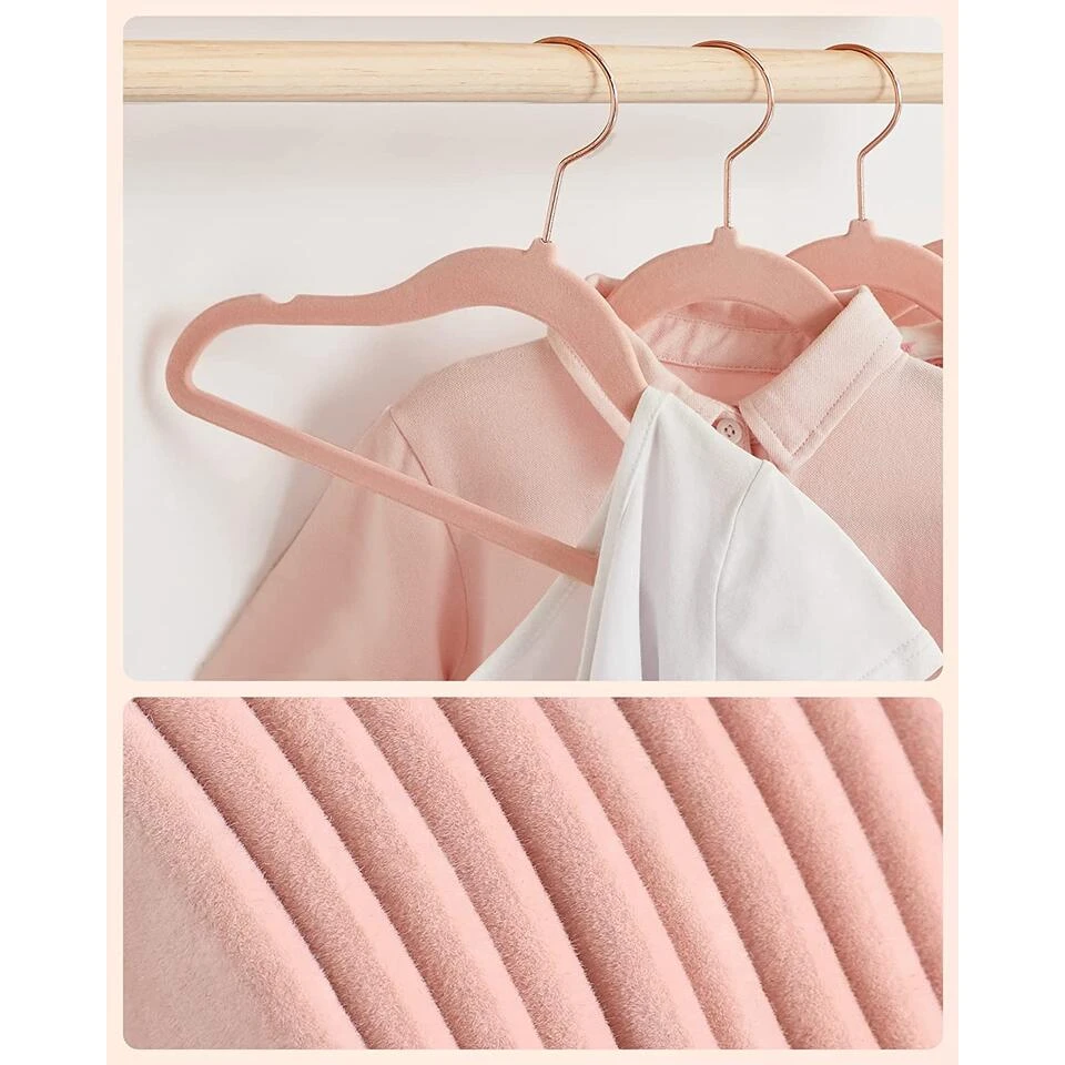 Set Van 30 Kinder Kledinghangers In Rose, Met Rosé Gouden Haak 2 Set Van 30 Kinder Kledinghangers In Rose, Met Rosé Gouden Haak - Afbeelding 2