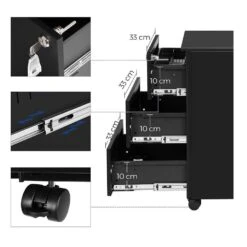 Bureau Ladeblok Verrijdbaar Incl. Slot - 55x45x39cm - Zwart 14 Bureau Ladeblok Verrijdbaar Incl. Slot - 55x45x39cm - Zwart -Leenbakker Winkel 7c92da46232246f1912c610befeea7c7