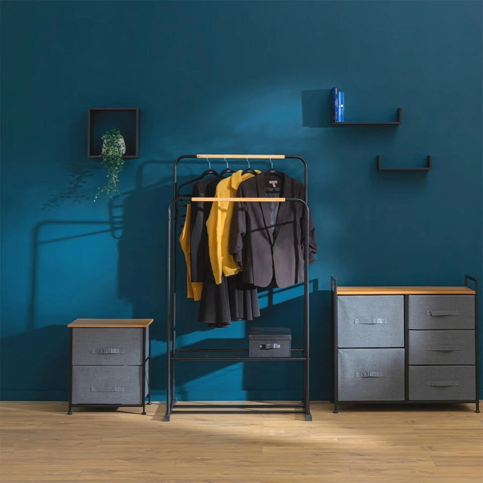 5Five Kledingrek - Dubbele Stang - Metaal - 82 X 50 X 153 Cm 8 5Five Kledingrek - Dubbele Stang - Metaal - 82 X 50 X 153 Cm - Afbeelding 8