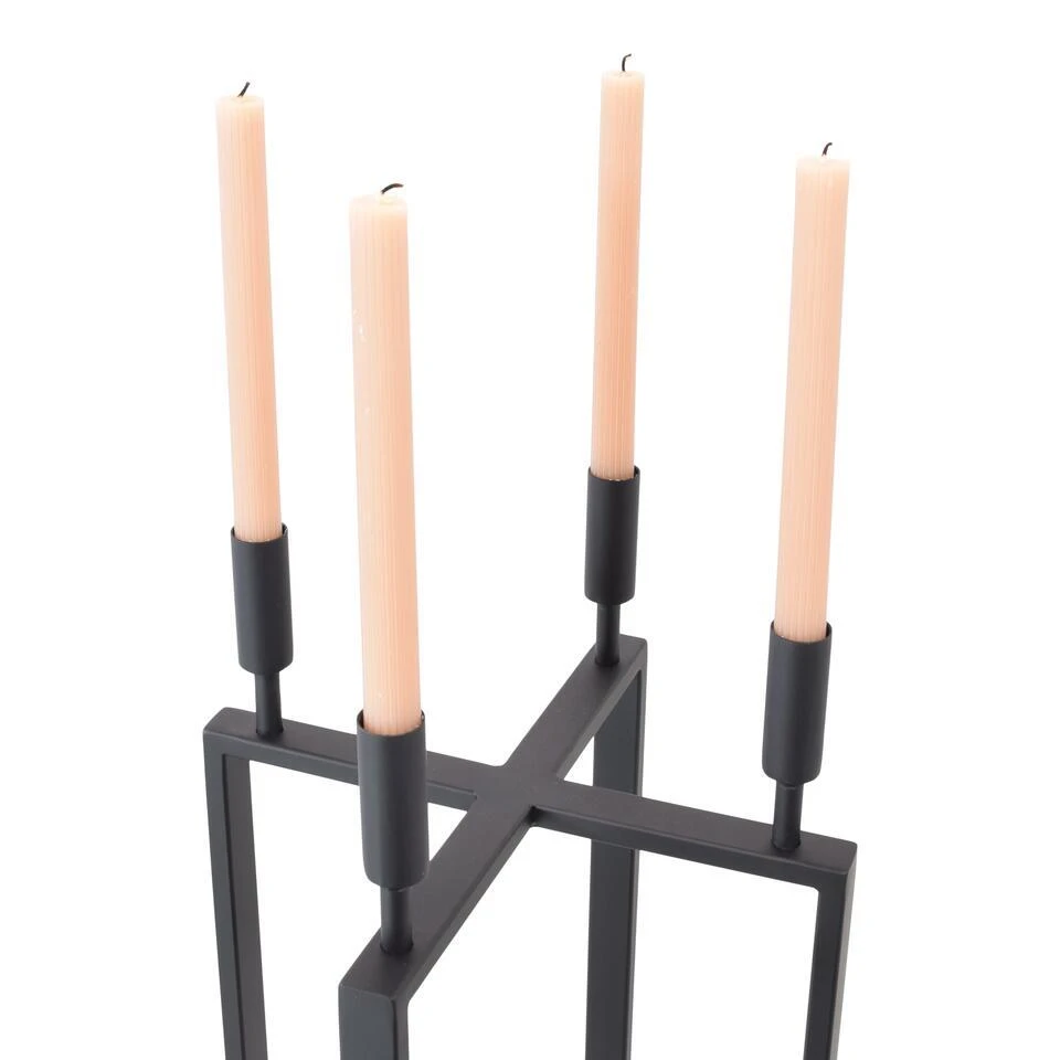 LOFT42 Vloerkandelaar Birk 4 Kaarsen - Zwart Metaal 3 LOFT42 Vloerkandelaar Birk 4 Kaarsen - Zwart Metaal - Afbeelding 3
