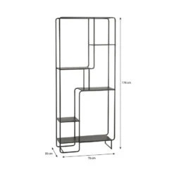 Mica Decorations Jules Open Kast - L76 X B30 X H178 Cm - Zwart -Leenbakker Winkel 7dd5498289a045168485491c5d939a33