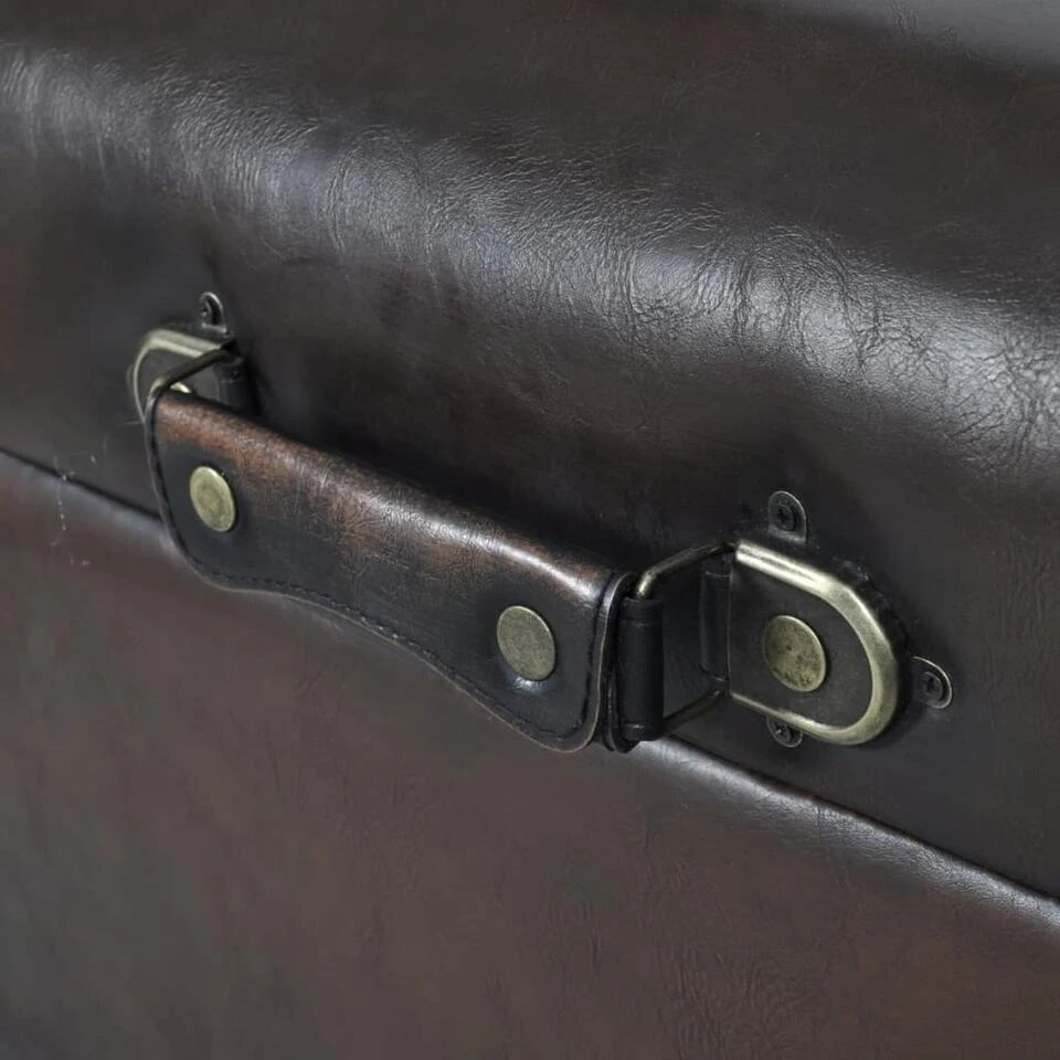 VidaXL 3-delige Opbergbankjeenset Bruin 2 VidaXL 3-delige Opbergbankjeenset Bruin - Afbeelding 2