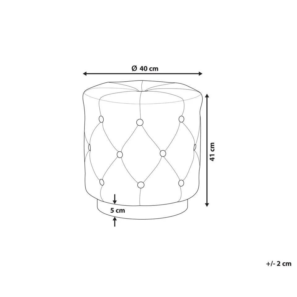 CARROLLTON - Poef - Bruin - 40 Cm - Fluweel 4 CARROLLTON - Poef - Bruin - 40 Cm - Fluweel - Afbeelding 4