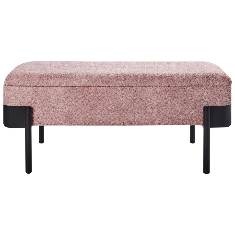 WARREN - Bankje Met Opbergruimte - Roze - Polyester 6 WARREN - Bankje Met Opbergruimte - Roze - Polyester - Afbeelding 6