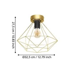 EGLO Tarbes Plafondlamp - E27 - Ø 32,5 Cm - Goud 10 EGLO Tarbes Plafondlamp - E27 - Ø 32,5 Cm - Goud -Leenbakker Winkel 80b1a7d2ceb9458f8fb37e7709fb446f