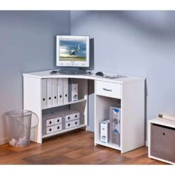 Hoekbureau Grossi - Wit - 75x118x79 Cm -Leenbakker Winkel 81009873 0700