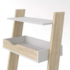 Bureau Delta - Wit/eikenkleur - 180,4x65,1x48,1 Cm -Leenbakker Winkel 81018658 0400