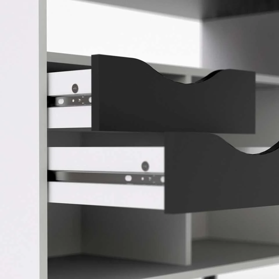 Bureau Delta - Wit/zwart - 75,8x145,1x81 Cm 3 Bureau Delta - Wit/zwart - 75,8x145,1x81 Cm - Afbeelding 3