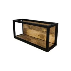 HSM Collection Wandbox Levels - Naturel/zwart - 55x18x25 Cm -Leenbakker Winkel 81021273 0400