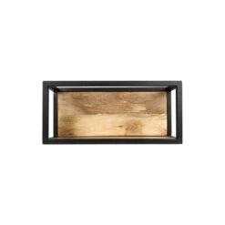 HSM Collection Wandbox Levels - Naturel/zwart - 55x18x25 Cm
